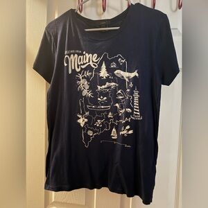 J. Crew Greetings from Maine Large Graphic T-shirt